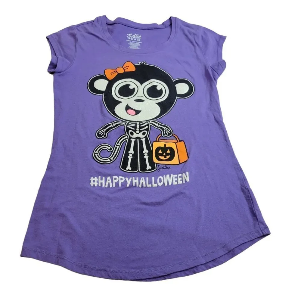 Justice Halloween monkey skeleton shirt 10